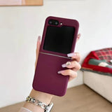 Solid Color Liquid Silicone Phone Case For Samsung Z FLIP