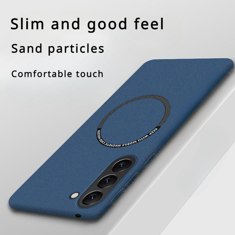 Ultra-thin Anti-fall Magnetic Rock Sand Hard Phone Case For Samsung