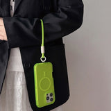 Frosted Magnetic Phone Case with Hand Strap For iPhone