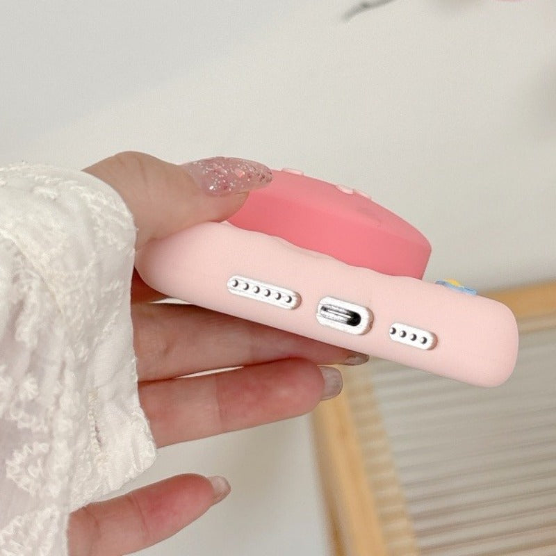 Pink Strawberry Stand Phone Case For iPhone