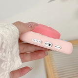 Pink Strawberry Stand Phone Case For iPhone