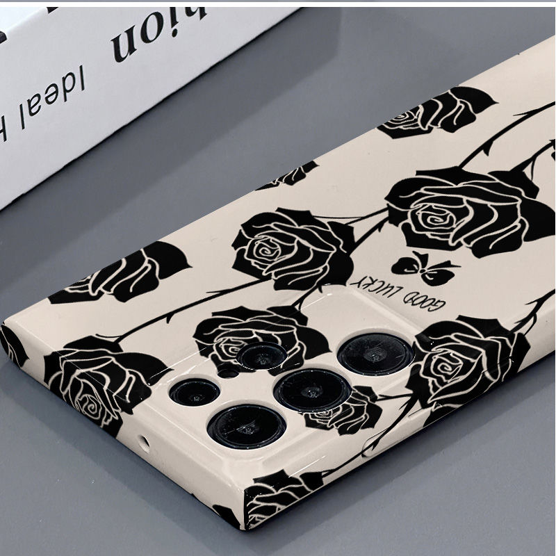 Black Rose Stain-resistant Plastic Case For Samsung