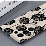 Black Rose Stain-resistant Plastic Case For Samsung