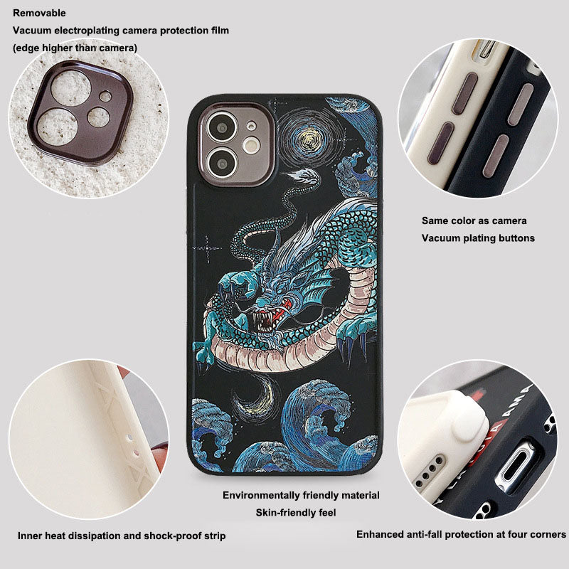 Dragon Pattern Soft Shell Phone Case For iPhone