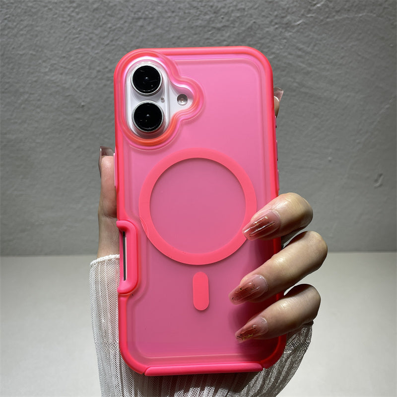 Solid Color Magnetic Skin-feel Phone Case For iPhone