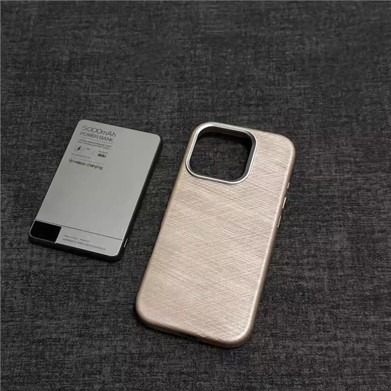 [Light and Shadow Leather Grain] Magnetic Phone Case For iPhone
