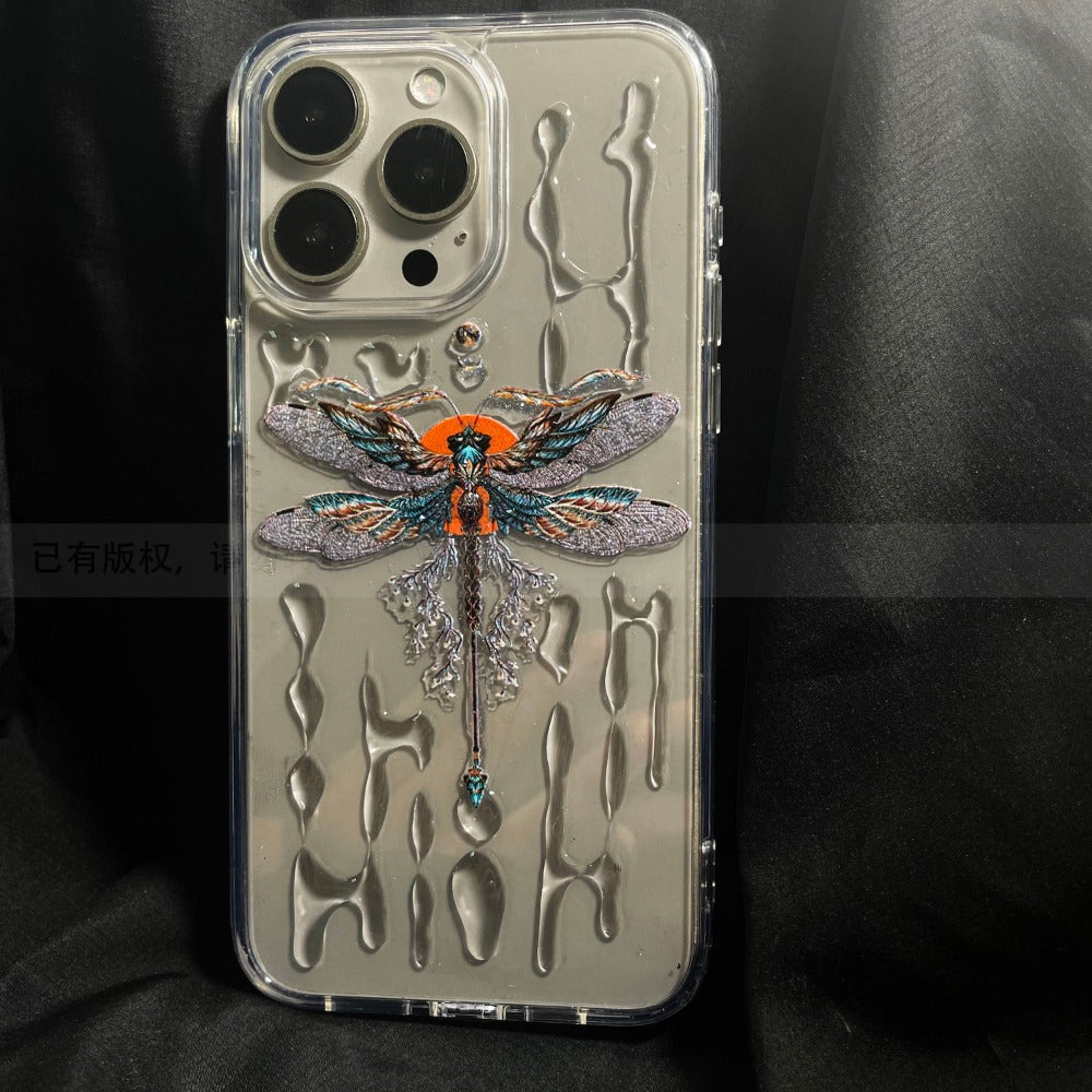 Handmade Epoxy Dragonfly Phone Case For iPhone