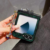 Glitter Flower Lanyard Phone Case For Samsung Z FLIP 7 6 5 4 3