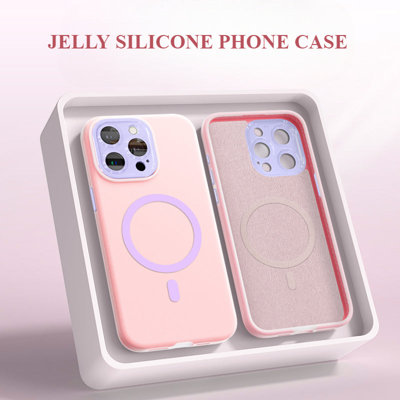 Liquid Silicone Anti-fall Magnetic Phone Case For iPhone