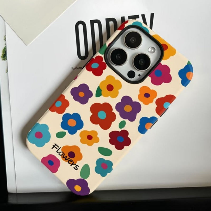 Colorful Flower Phone Case For iPhone