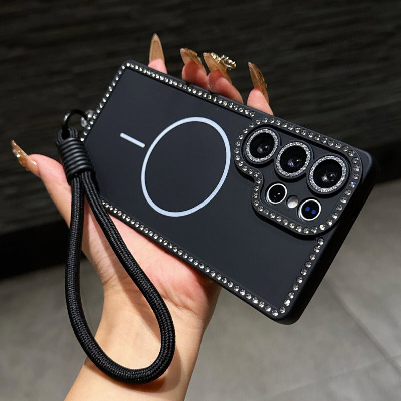 Minimalist Rhinestone Phone Case For Samsung