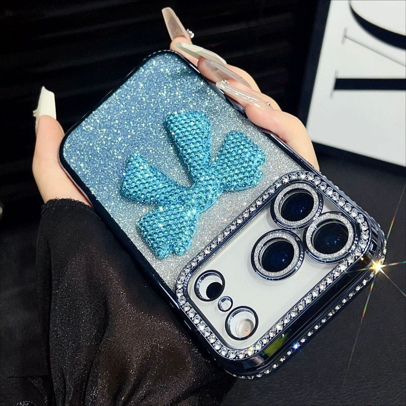 3D Bow Electroplated Phone Case For iPhone