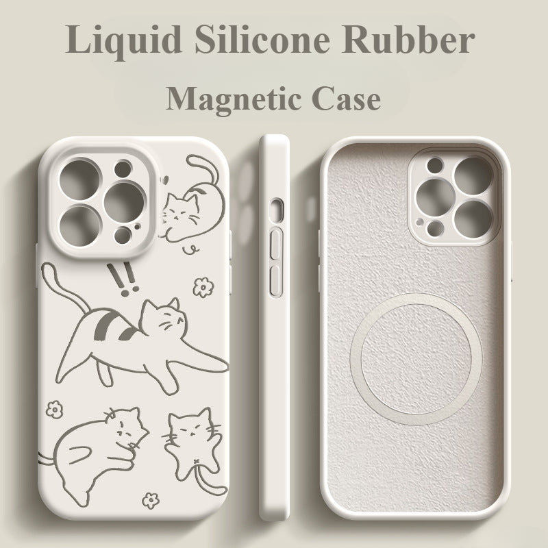 Magnetic Liquid Silicone Drop-Proof Phone Case For iPhone