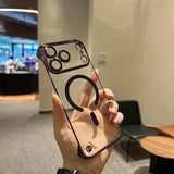 Ultra Thin PC Plating  Frameless Magnetic Case For iPhone