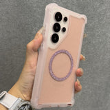 Glitter Magnetic Four-corner Anti-fall Phone Case For Samsung