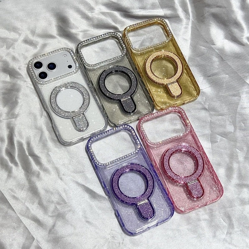 Shiny Magnetic Stand Phone Case For iPhone