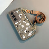 White Flower New Sky Eye Lanyard Phone Case For Samsung