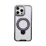 Electroplating Transparent Folding Bracket Mobile Phone Case For iPhone
