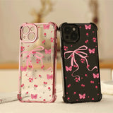 Butterfly Four Corner Anti-drop Lucency Phone Case For iPhone