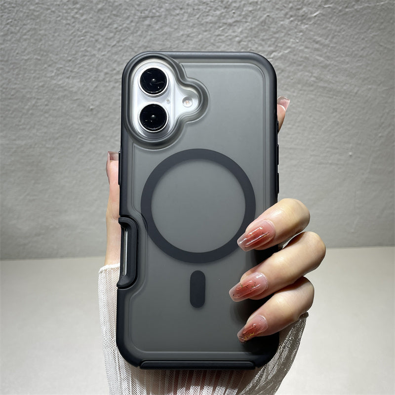 Solid Color Magnetic Skin-feel Phone Case For iPhone