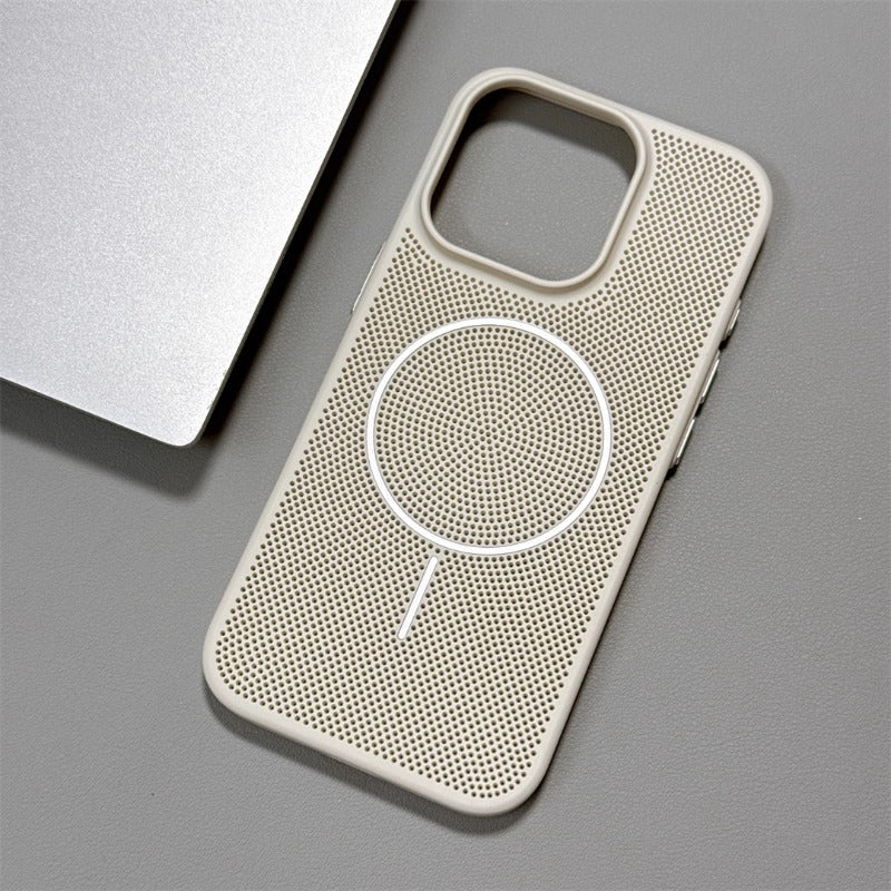 Solid Color Hollow Magnetic Phone Case For iPhone