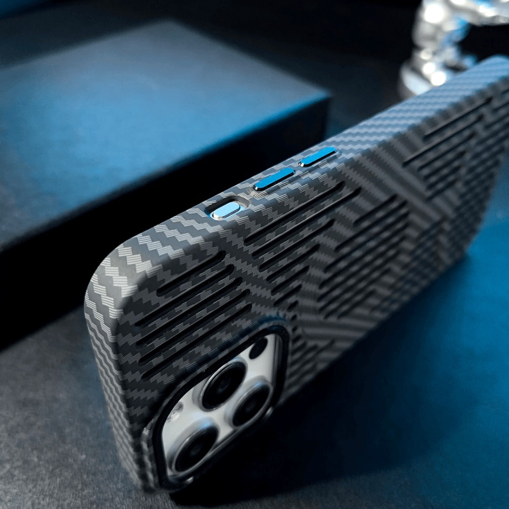 Hollow Carbon Fiber Magnetic Phone Case For iPhone