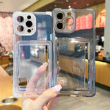 Card Holder Transparent Case For iPhone