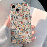 Retro Flower Clear Case For iPhone