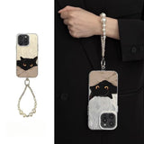 Lazy Black Cat Feather Phone Case For iPhone