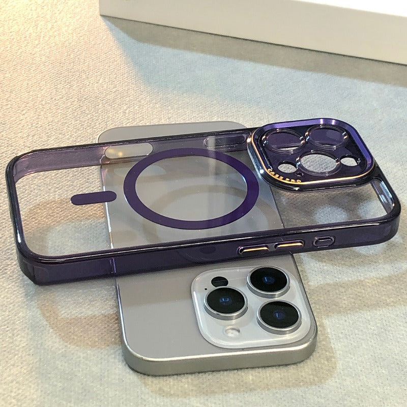 Transparent Fine Hole Magnetic Phone Case For iPhone