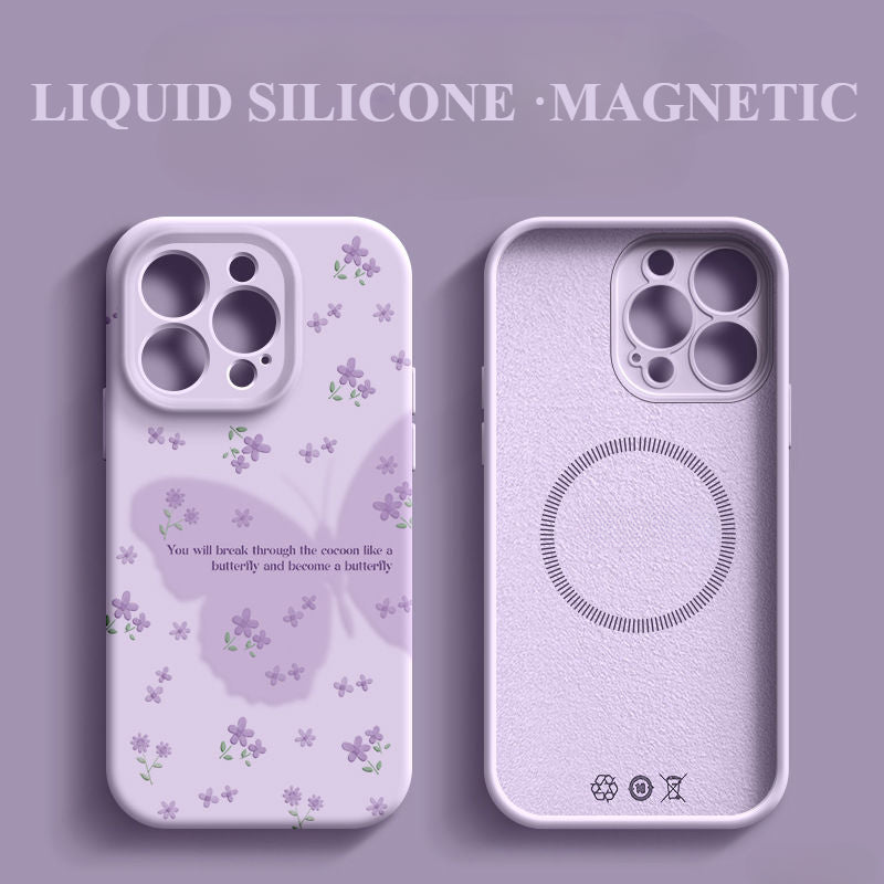 Butterfly Silicone Magnetic Phone Case For iPhone