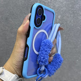 Candy Color Frame Magnetic Wrist Strap Case For iPhone