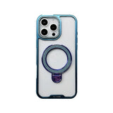 Electroplating Transparent Folding Bracket Mobile Phone Case For iPhone
