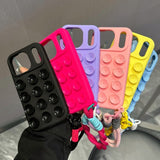 Silicone Suction Cup Soft Phone Case For iPhone