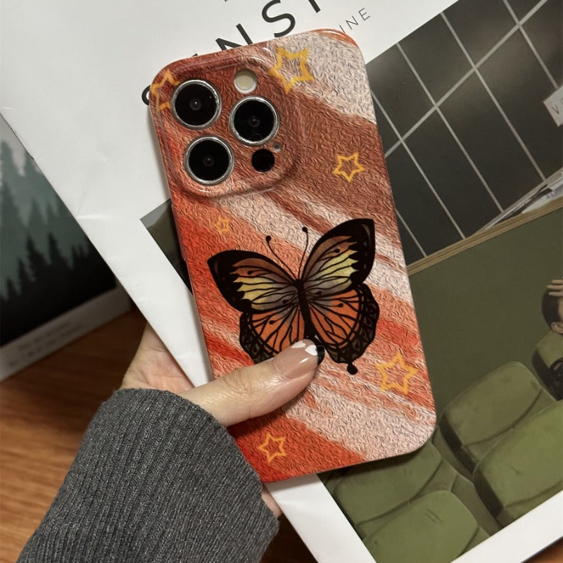 Oil Painting Butterfly Phone Case For iPhone