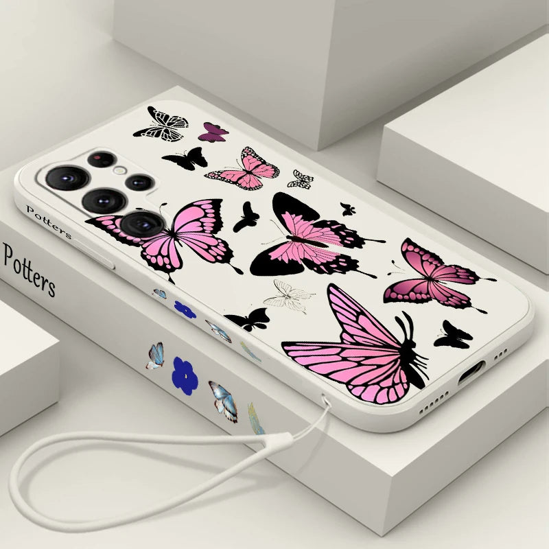 Beautiful Butterfly Art Liquid Rope For Samsung