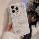 Bling Bling Glitter Winter Snowflakes Christmas Style Phone Cover Case For iPhone