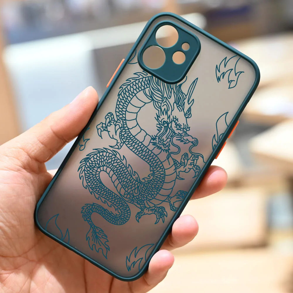 Dragon Matte Shockproof Phone Case for IPhone