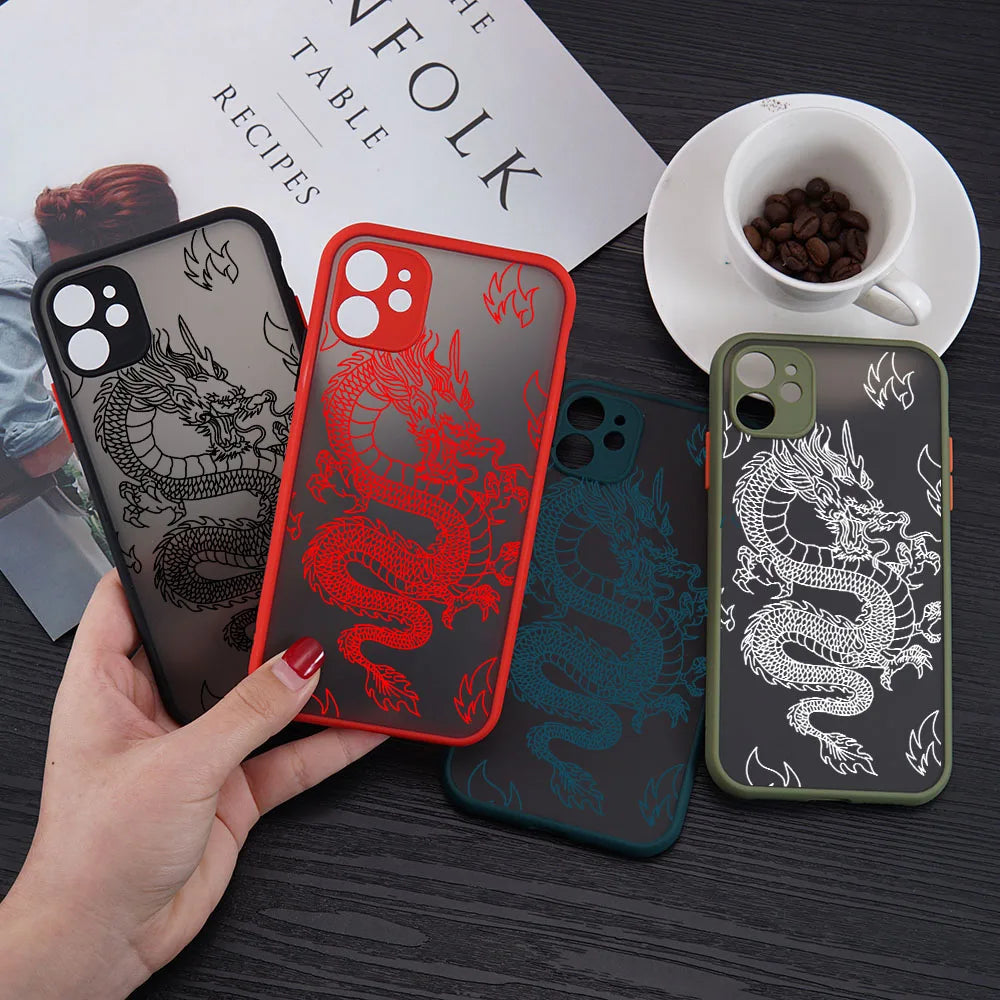 Dragon Matte Shockproof Phone Case for IPhone