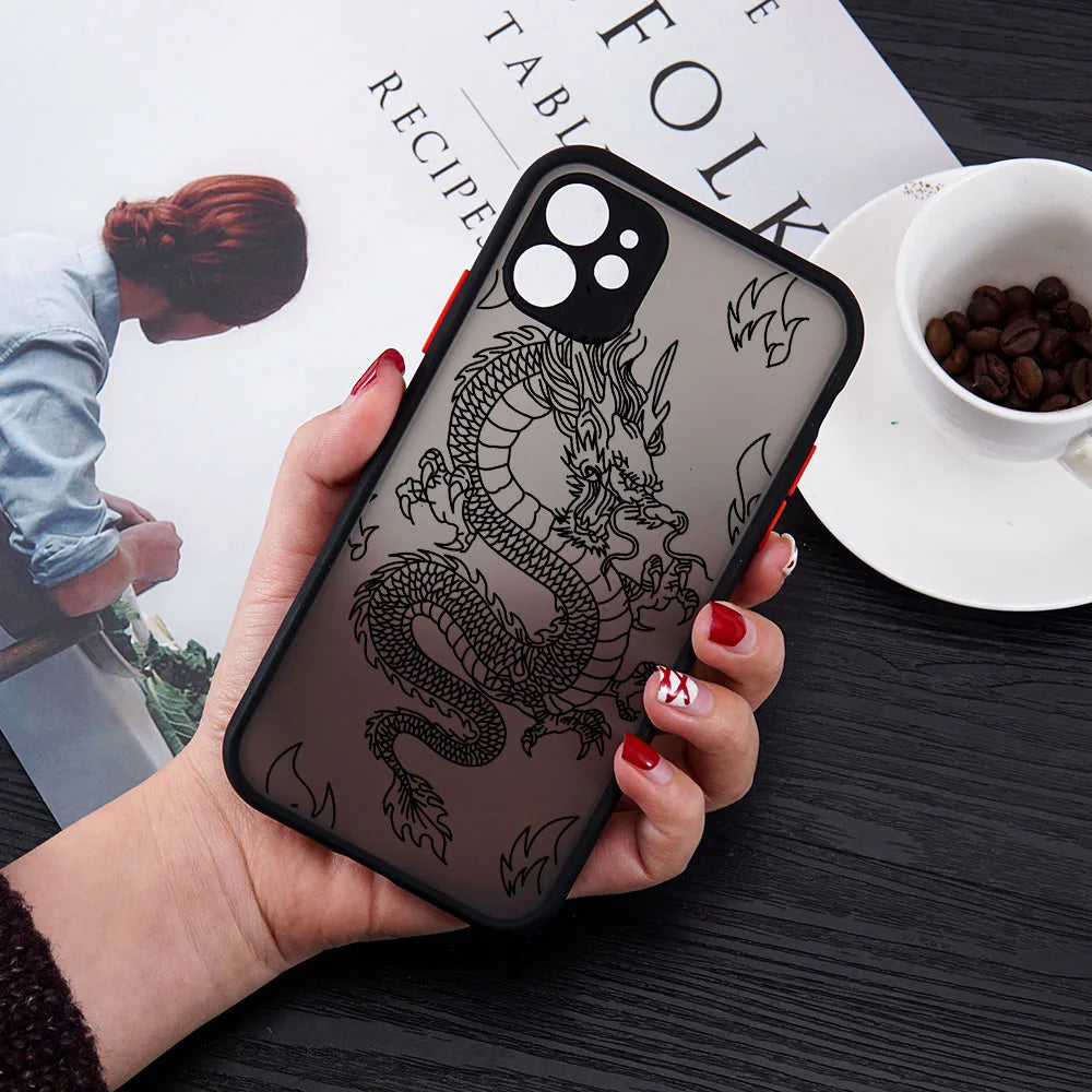 Dragon Matte Shockproof Phone Case for IPhone