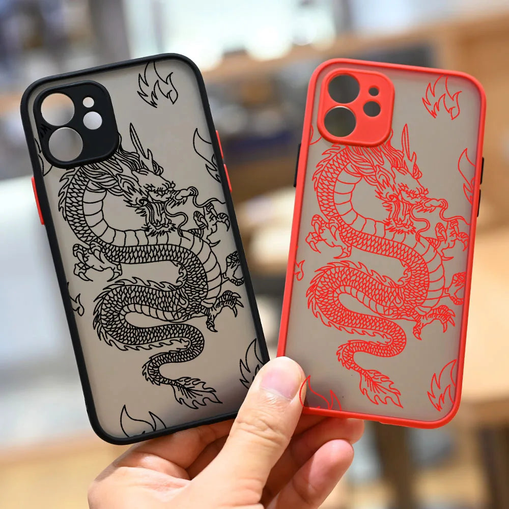 Dragon Matte Shockproof Phone Case for IPhone