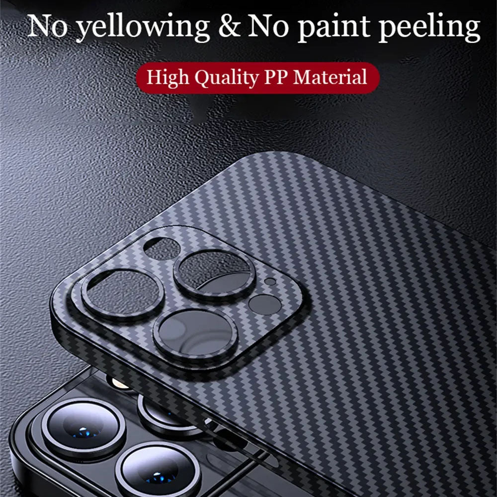 Carbon Fiber Pattern Matte Case For iPhone