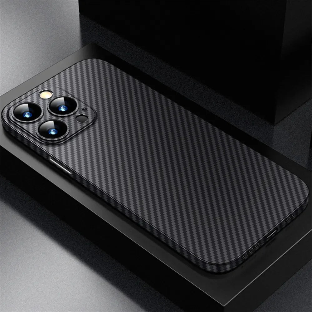 Carbon Fiber Pattern Matte Case For iPhone