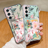 Card Slot Orchid Flower Case For Samsung