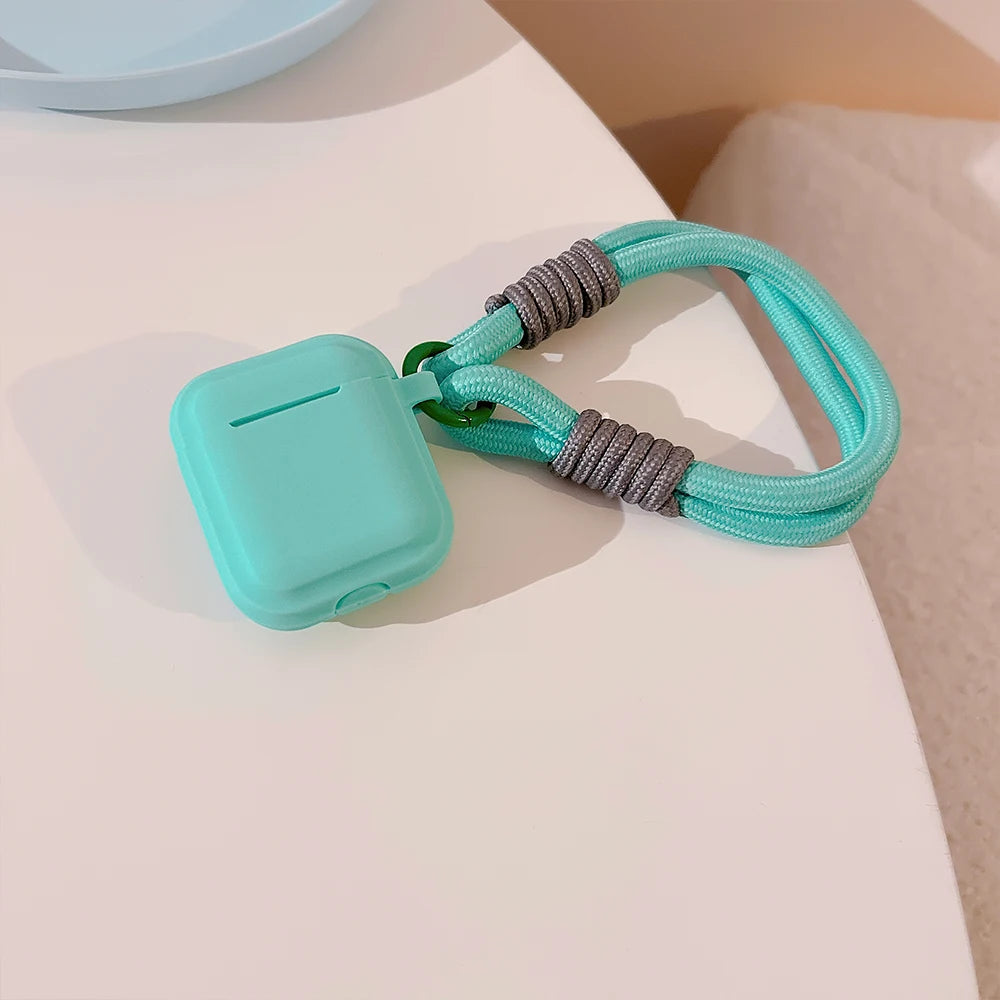 Cute with Strap Silicone Soft Cover Case For Apple AirPods