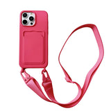 Crossbody Lanyard Necklace Rope Wallet Silicone Case For iPhone