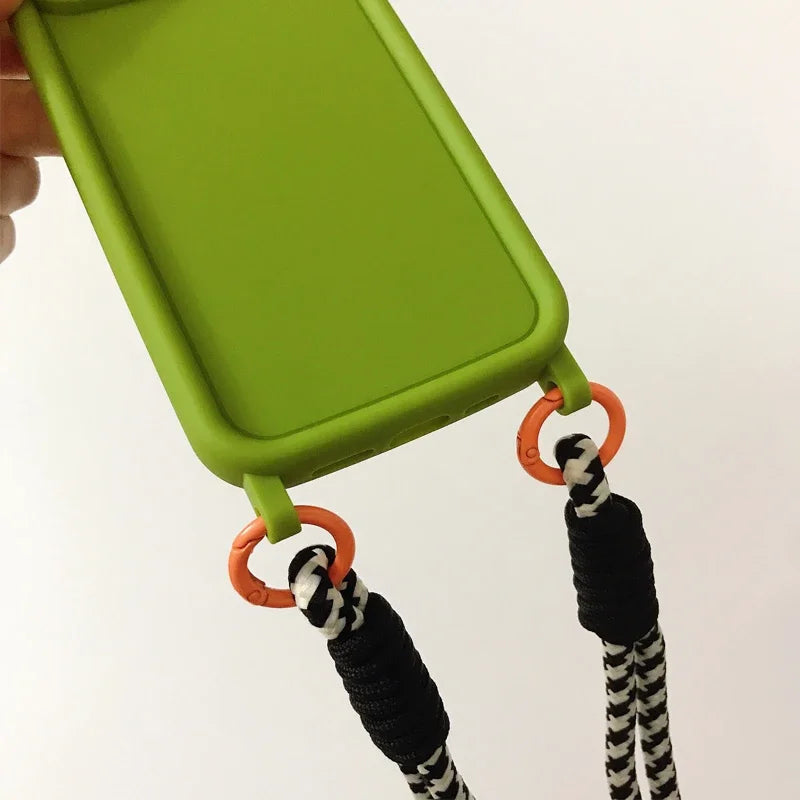 Crossbody Necklace Strap Lanyard Fall protection Phone Case For iPhone