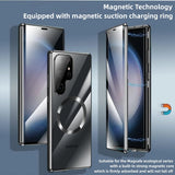 Magnetic Metal Aluminum Alloy 360° Full Surround Screen Glass Case for Samsung