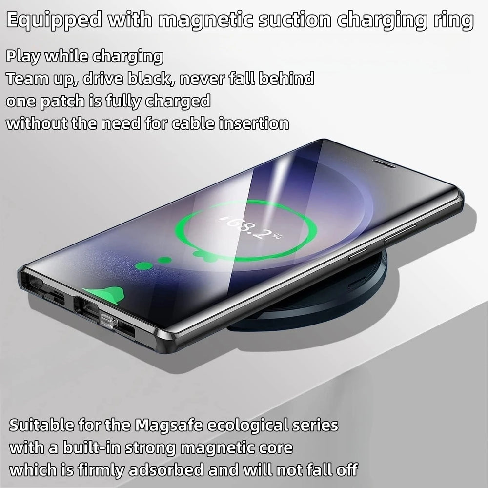 Magnetic Metal Aluminum Alloy 360° Full Surround Screen Glass Case for Samsung