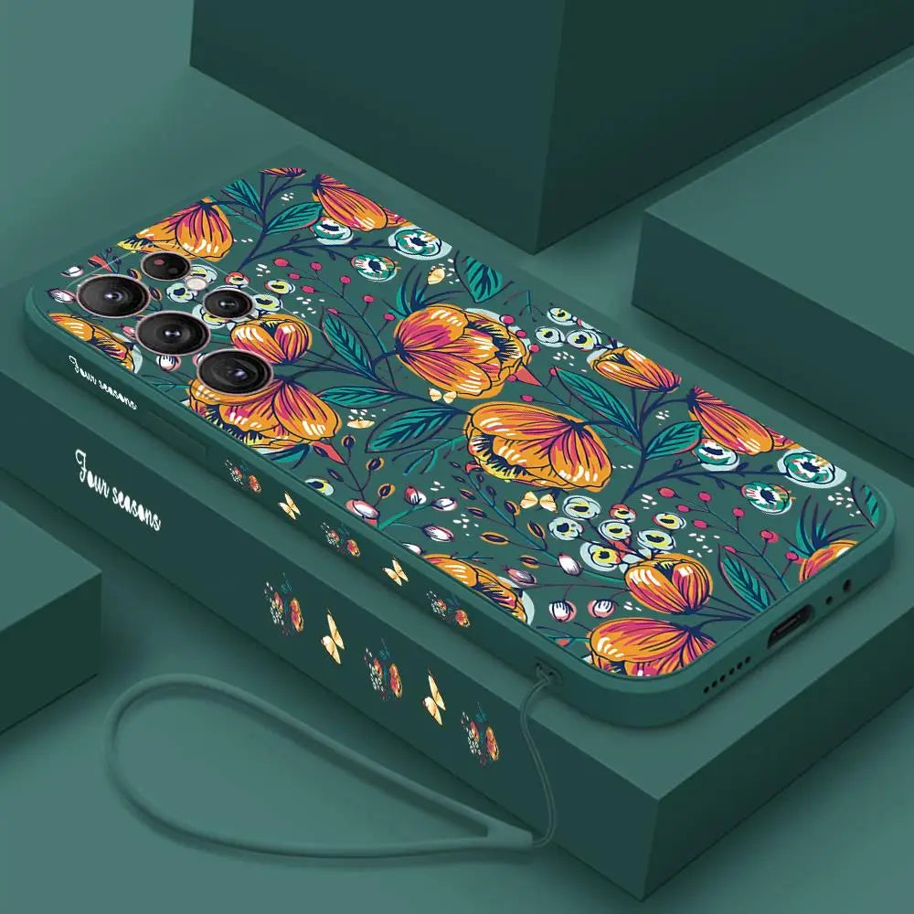Flowers Silicon Case For Samsung